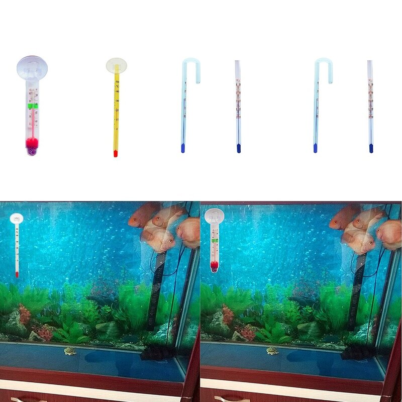 아쿠아리움 온도계 유리용기용 액정 플로팅형 가정용, Yellow stick waterpr, 1개