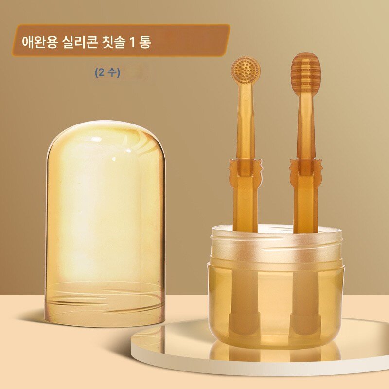 비숑 전용 칫솔 세트 실리콘 핑거커버 강아지 칫솔모 구취제거용 소형견, 칫솔(세트), 1개