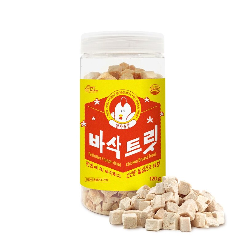 펫레터 바삭트릿 동결건조간식 (고양이), 1개, 120g, 닭가슴살