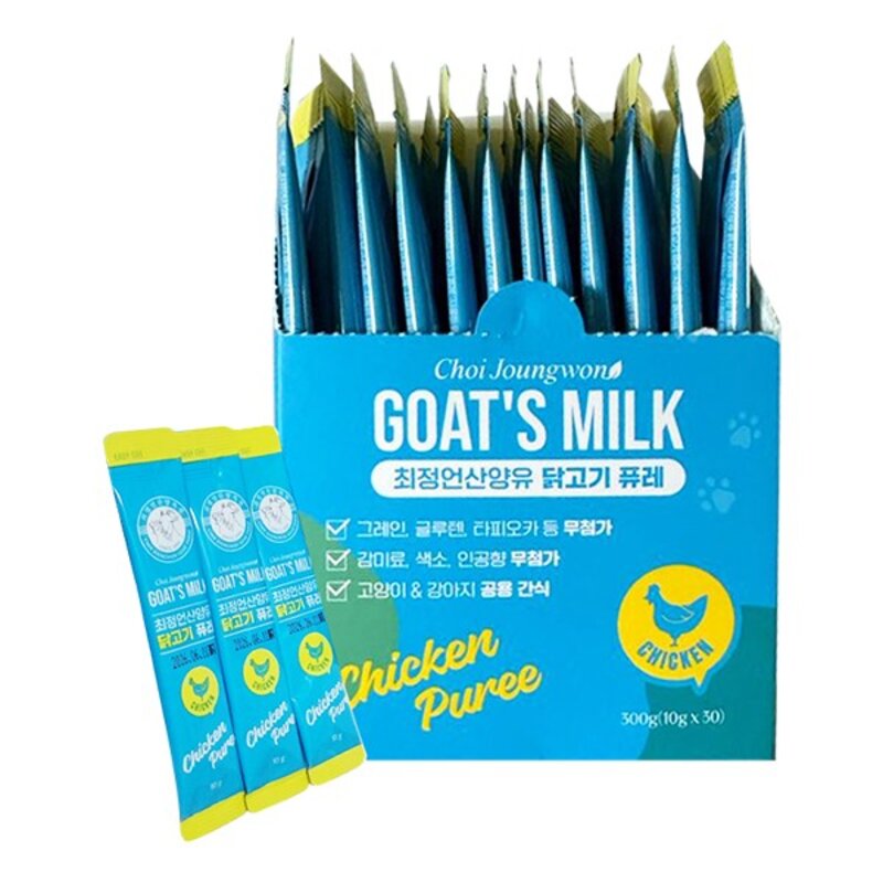 최정언산양유 퓨레 반료견 반려묘 츄르 2가지맛 30P 닭고기맛 연어맛, 30g, 닭고기