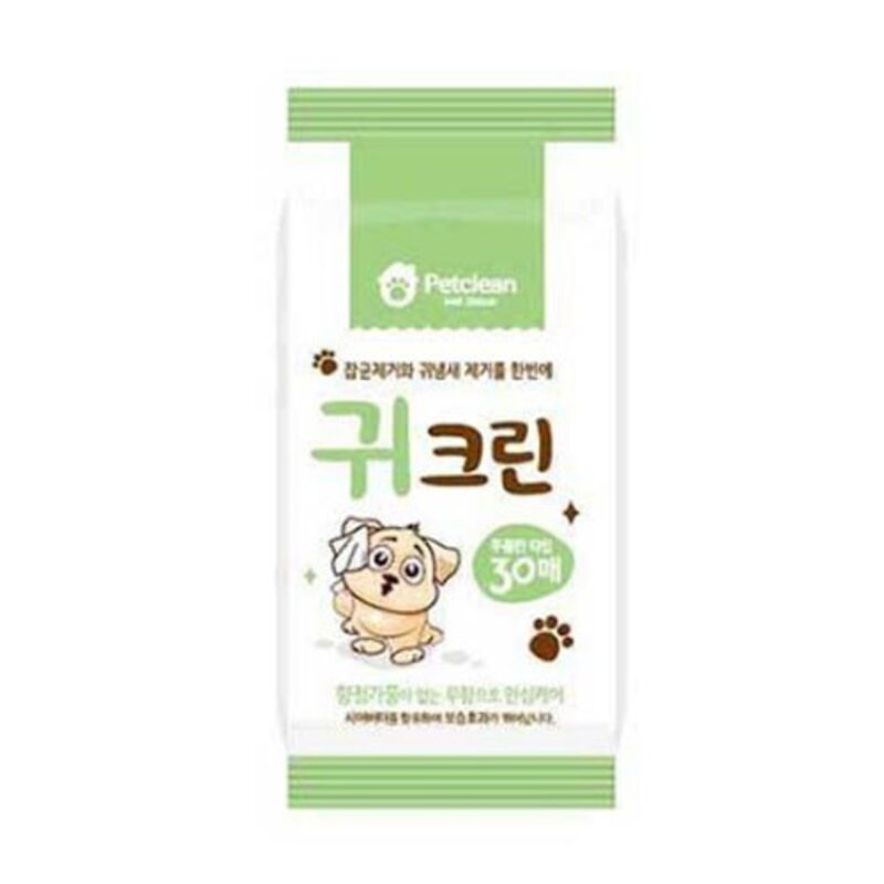 펫크린 반려동물 물티슈 치아크린, 3개, 30개입