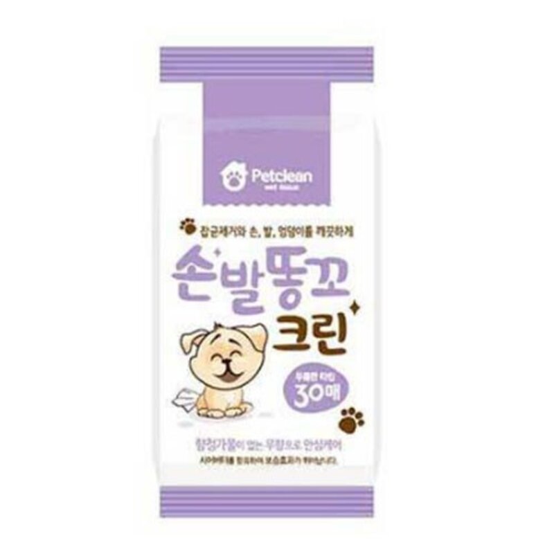 펫크린 반려동물 물티슈 치아크린, 3개, 30개입