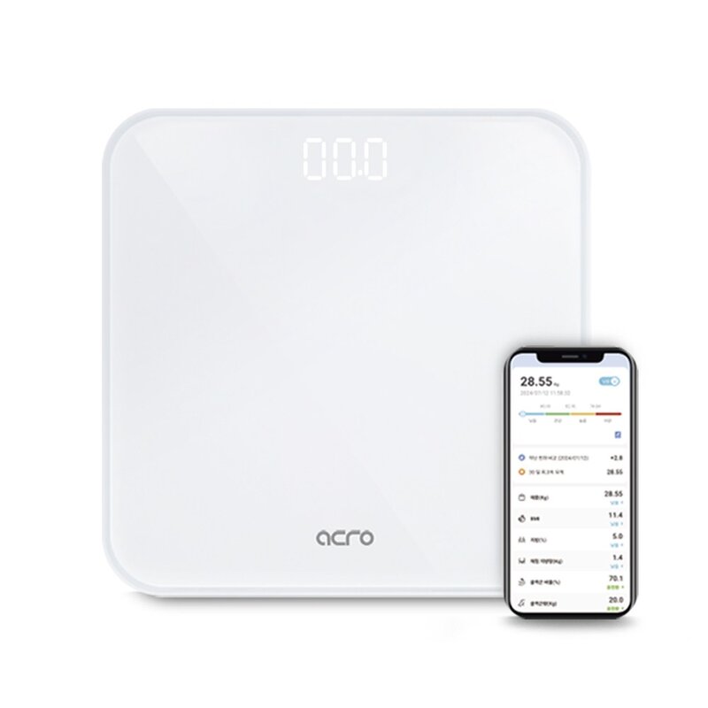 ACRO 아크로 스마트 체지방 블루투스 체중계 디지털 전자 몸무게 측정기 ibody-200