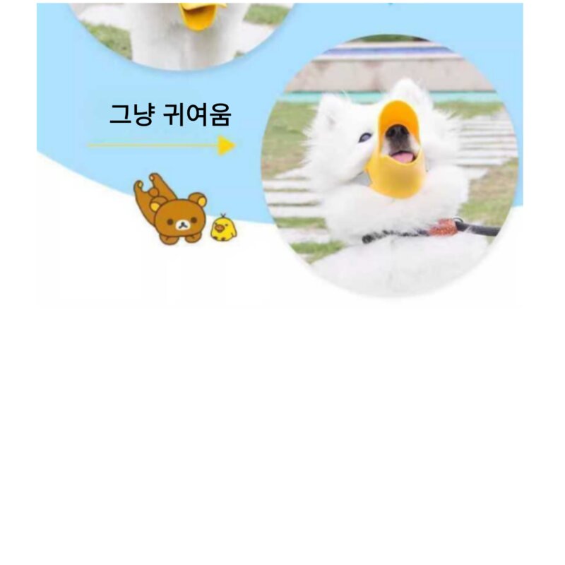 컴즈어라운드 말랑 말랑한 강아지 오리 입마개 미디움M 1개
