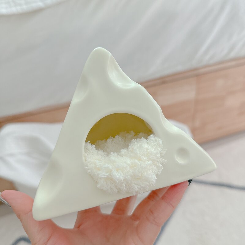 포근 뜨개 은신처방석 방석 크레 파충류 크레스티드게코 은신처 티코스터 도마뱀 네모 원형 아이보리 네모 1개